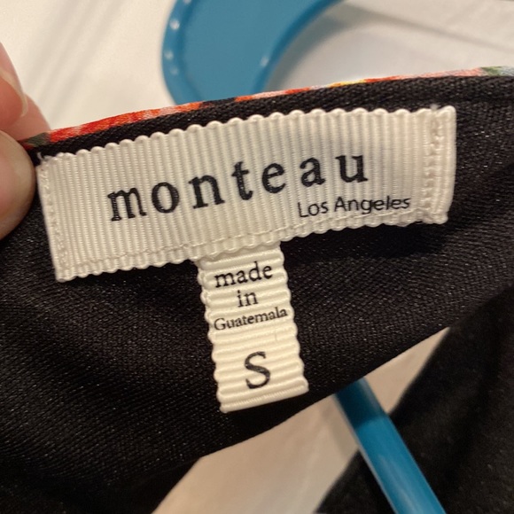 Monteau Black Floral Sleeveless Dress Size Small - Picture 3 of 4